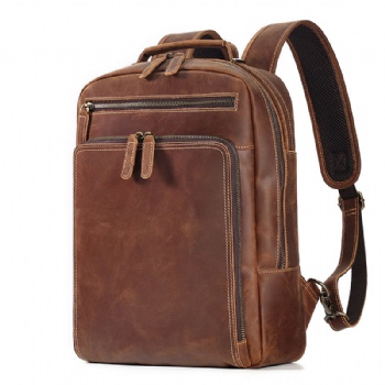 vintage leather backpack