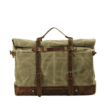 vintage canvas bag with leather