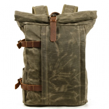 vintage canvas bag with leather